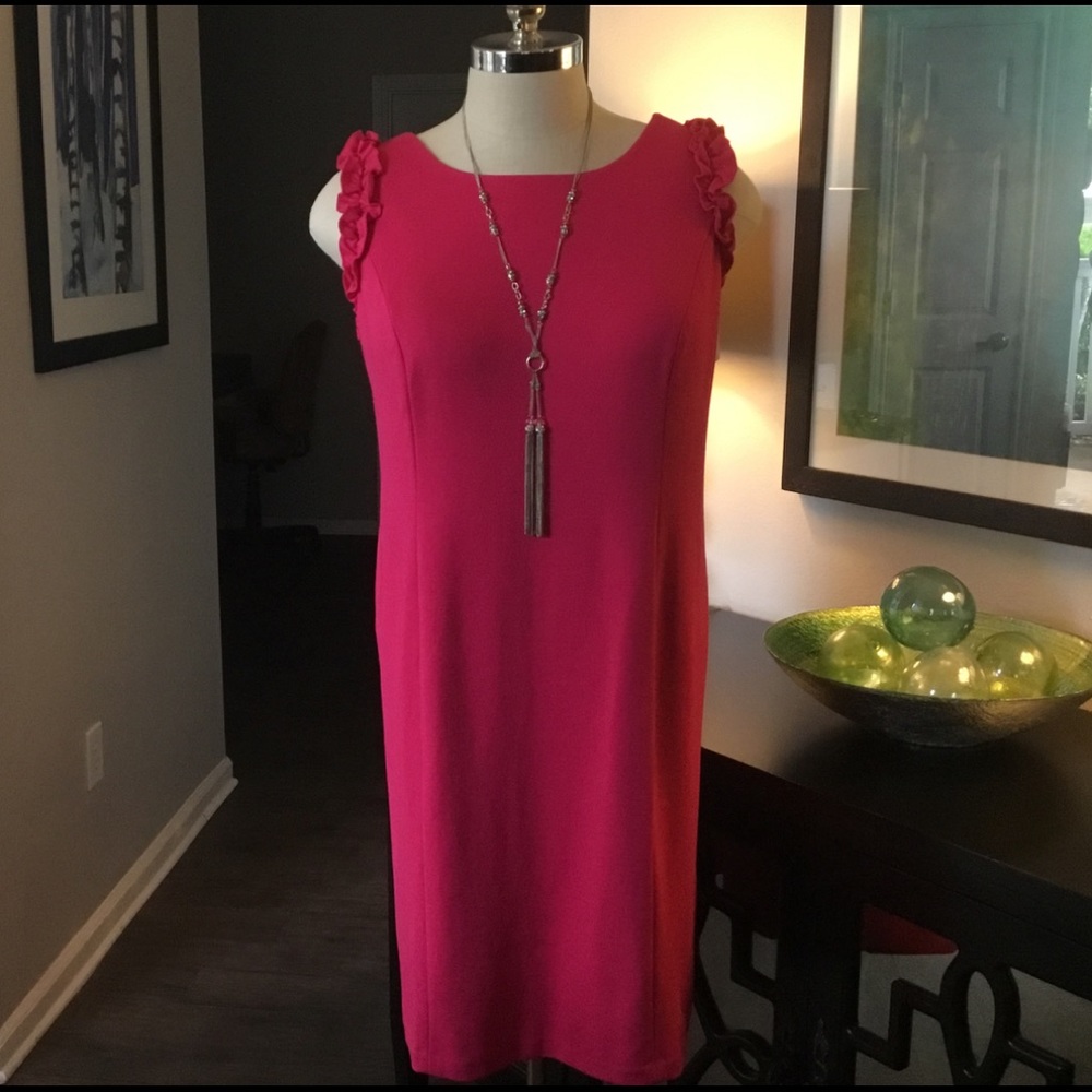 RSVP by Talbots Crepe Ruffle Sleeveless Dress